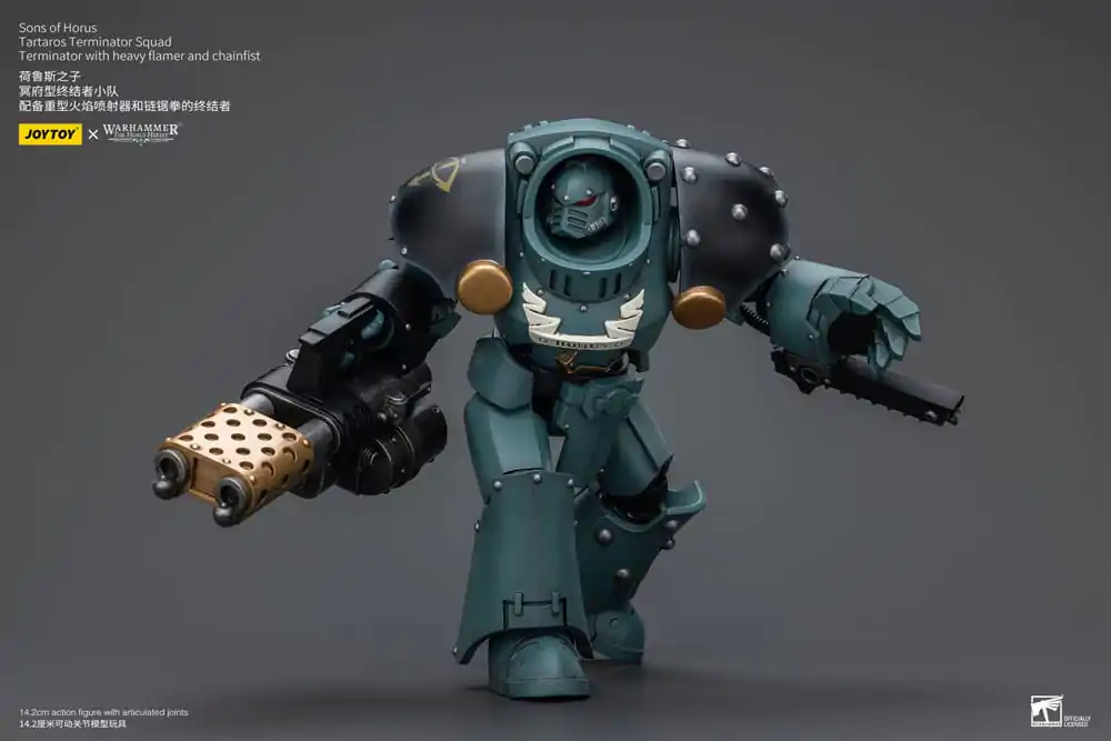 Warhammer The Horus Heresy akční figurka 1/18 Tartaros Terminator Squad terminátor s těžkým plamenometem a řetězovou pěstí 12 cm fotografii produktu