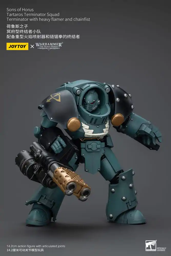 Warhammer The Horus Heresy akční figurka 1/18 Tartaros Terminator Squad terminátor s těžkým plamenometem a řetězovou pěstí 12 cm fotografii produktu