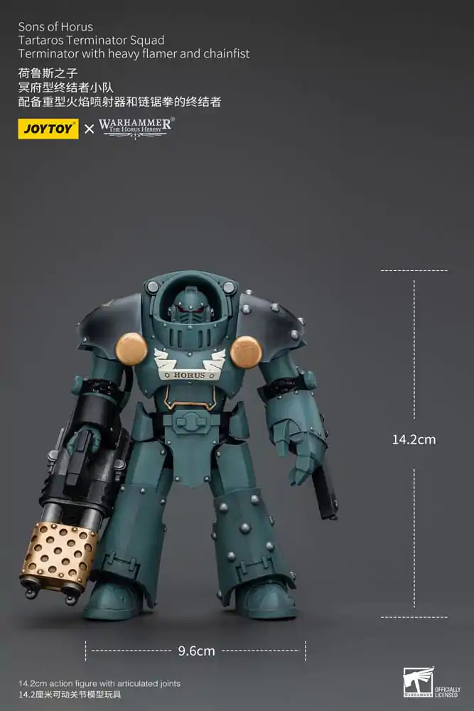 Warhammer The Horus Heresy akční figurka 1/18 Tartaros Terminator Squad terminátor s těžkým plamenometem a řetězovou pěstí 12 cm fotografii produktu