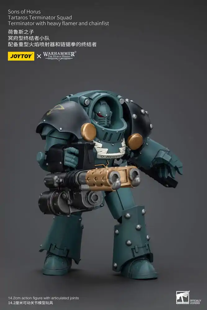 Warhammer The Horus Heresy akční figurka 1/18 Tartaros Terminator Squad terminátor s těžkým plamenometem a řetězovou pěstí 12 cm fotografii produktu