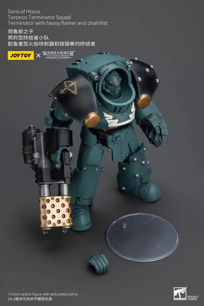 Warhammer The Horus Heresy akční figurka 1/18 Tartaros Terminator Squad terminátor s těžkým plamenometem a řetězovou pěstí 12 cm fotografii produktu