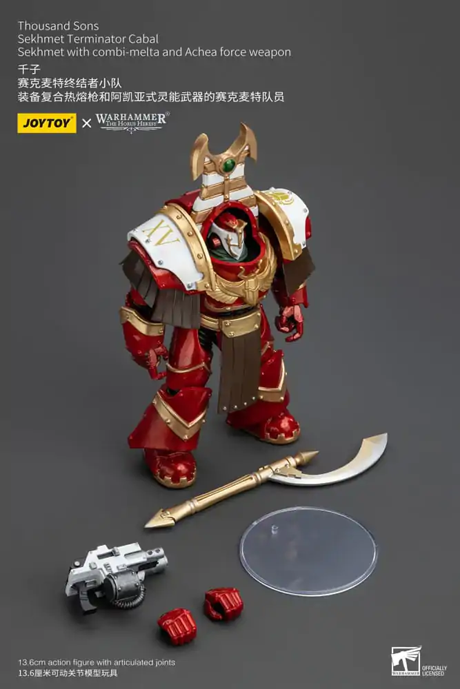 Warhammer The Horus Heresy akční figurka 1/18 Thousand Sons Sekhmet Terminator Cabal Sekhmet s Combi-Melta a Achea Force Weapon 14 cm fotografii produktu