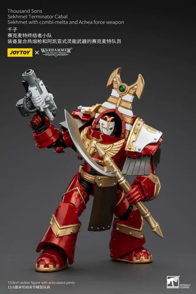 Warhammer The Horus Heresy akční figurka 1/18 Thousand Sons Sekhmet Terminator Cabal Sekhmet s Combi-Melta a Achea Force Weapon 14 cm fotografii produktu