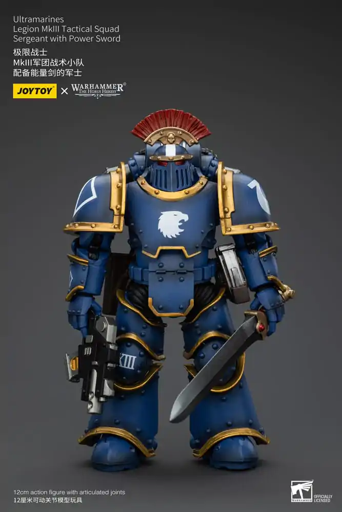 Warhammer The Horus Heresy akční figurka 1/18 Ultramarines Legion MKIII taktický oddíl seržant s energetickým mečem 12 cm fotografii produktu