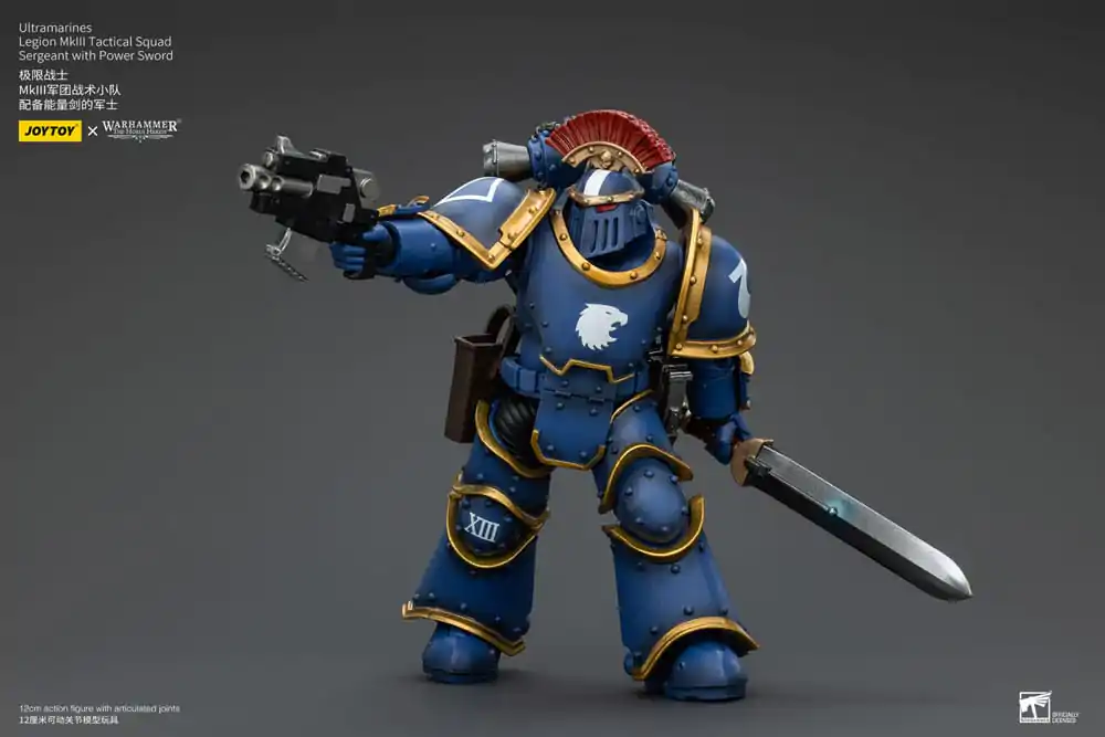 Warhammer The Horus Heresy akční figurka 1/18 Ultramarines Legion MKIII taktický oddíl seržant s energetickým mečem 12 cm fotografii produktu