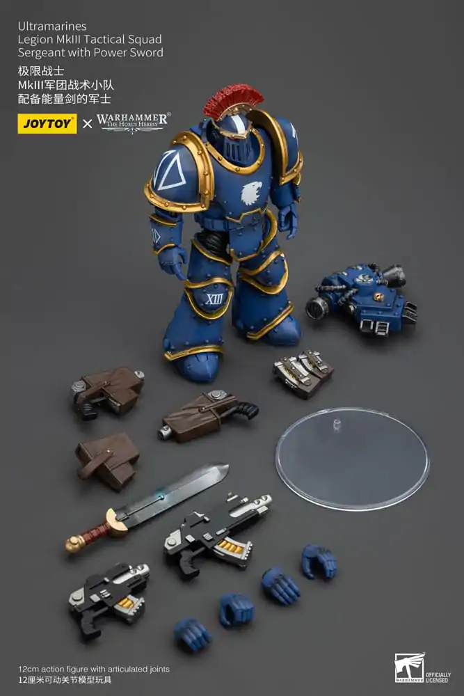 Warhammer The Horus Heresy akční figurka 1/18 Ultramarines Legion MKIII taktický oddíl seržant s energetickým mečem 12 cm fotografii produktu