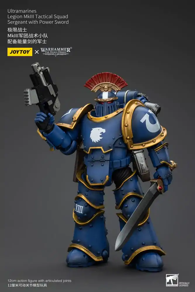 Warhammer The Horus Heresy akční figurka 1/18 Ultramarines Legion MKIII taktický oddíl seržant s energetickým mečem 12 cm fotografii produktu