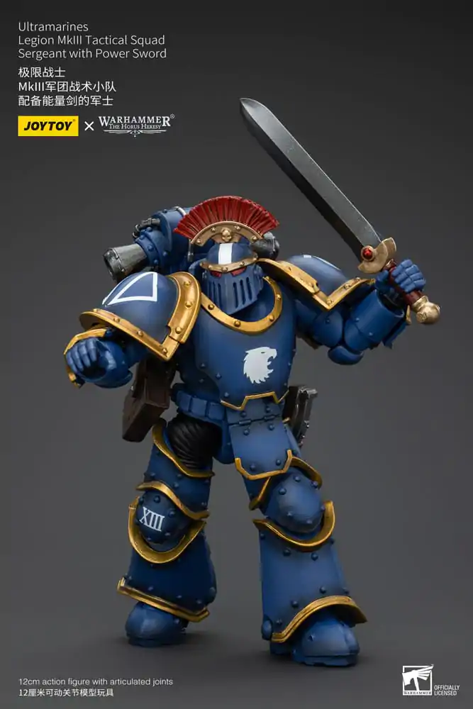 Warhammer The Horus Heresy akční figurka 1/18 Ultramarines Legion MKIII taktický oddíl seržant s energetickým mečem 12 cm fotografii produktu