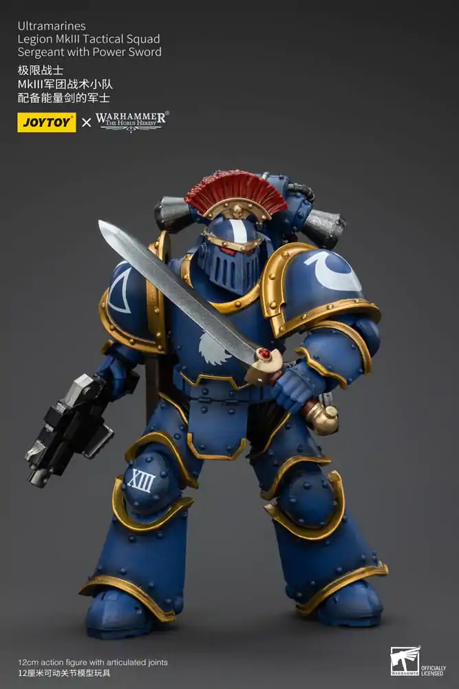 Warhammer The Horus Heresy akční figurka 1/18 Ultramarines Legion MKIII taktický oddíl seržant s energetickým mečem 12 cm fotografii produktu