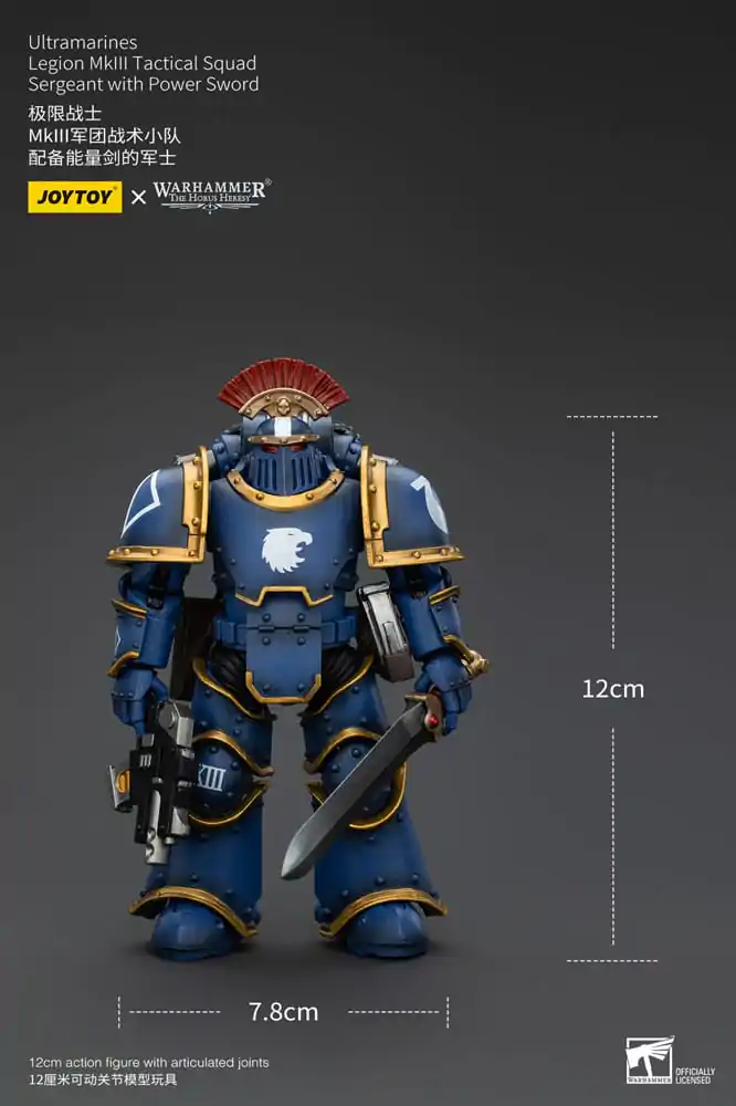 Warhammer The Horus Heresy akční figurka 1/18 Ultramarines Legion MKIII taktický oddíl seržant s energetickým mečem 12 cm fotografii produktu