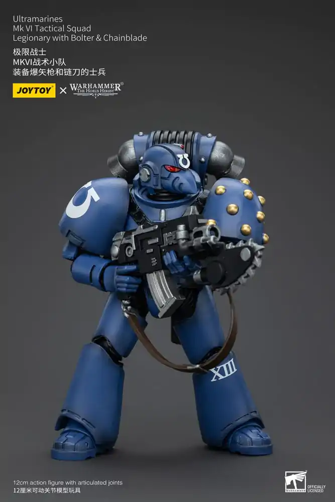 Warhammer The Horus Heresy akční figurka 1/18 Ultramarines MK VI Tactical Squad Legionář s Bolterem a Řetězovou čepelí 12 cm fotografii produktu