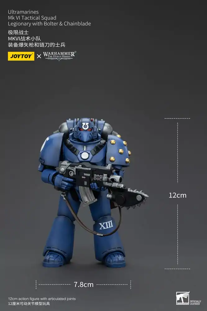 Warhammer The Horus Heresy akční figurka 1/18 Ultramarines MK VI Tactical Squad Legionář s Bolterem a Řetězovou čepelí 12 cm fotografii produktu