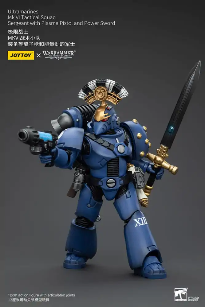 Warhammer The Horus Heresy akční figurka 1/18 Ultramarines MK VI Tactical Squad Sergeant s plazmovou pistolí a silovým mečem 12 cm fotografii produktu