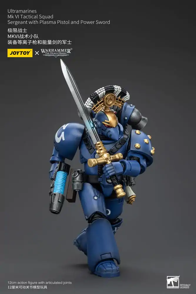 Warhammer The Horus Heresy akční figurka 1/18 Ultramarines MK VI Tactical Squad Sergeant s plazmovou pistolí a silovým mečem 12 cm fotografii produktu