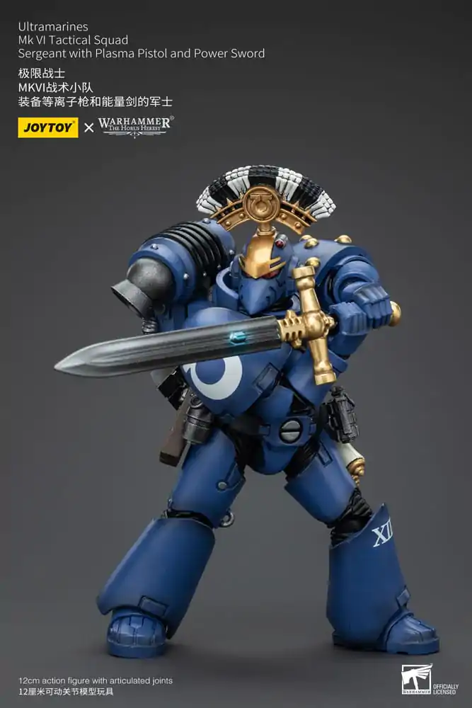 Warhammer The Horus Heresy akční figurka 1/18 Ultramarines MK VI Tactical Squad Sergeant s plazmovou pistolí a silovým mečem 12 cm fotografii produktu