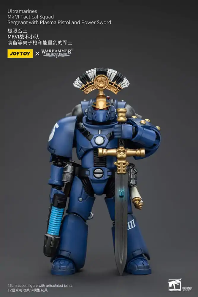 Warhammer The Horus Heresy akční figurka 1/18 Ultramarines MK VI Tactical Squad Sergeant s plazmovou pistolí a silovým mečem 12 cm fotografii produktu