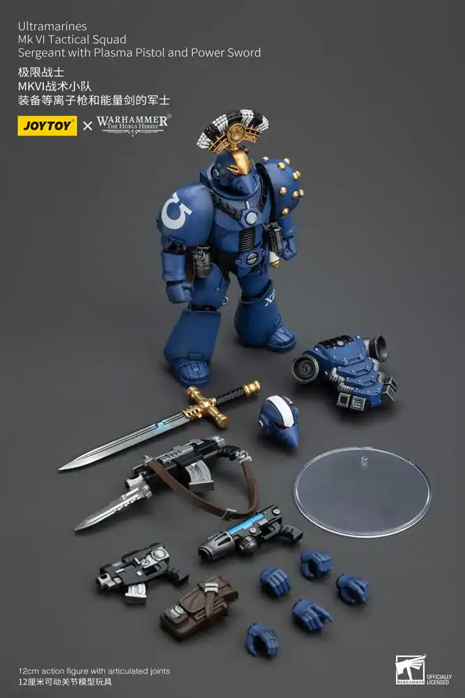 Warhammer The Horus Heresy akční figurka 1/18 Ultramarines MK VI Tactical Squad Sergeant s plazmovou pistolí a silovým mečem 12 cm fotografii produktu