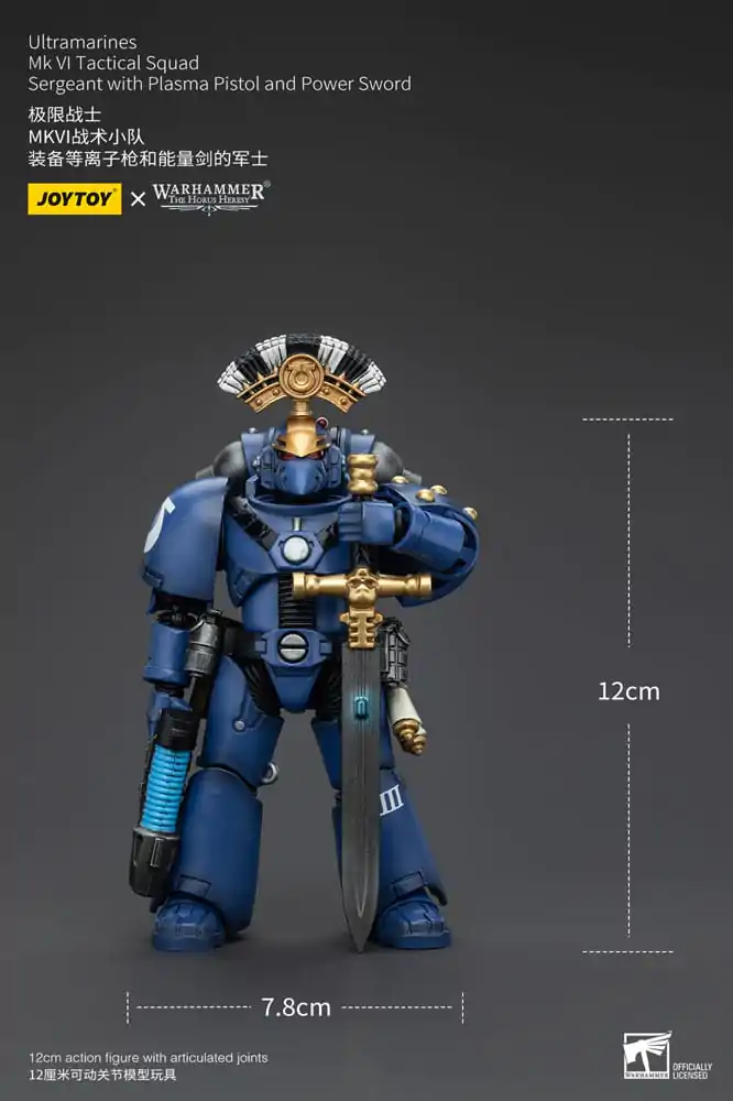 Warhammer The Horus Heresy akční figurka 1/18 Ultramarines MK VI Tactical Squad Sergeant s plazmovou pistolí a silovým mečem 12 cm fotografii produktu