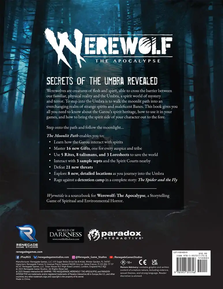 Werewolf: The Apocalypse 5th Edition RPG doplňková příručka The Moonlit Path *Anglická verze* fotografii produktu