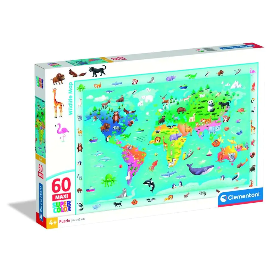 Wildlife Map maxi puzzle 60 dílků fotografii produktu