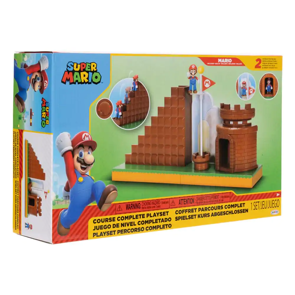 World of Nintendo Super Mario Mini Figurka Herní Set Konec Úrovně fotografii produktu