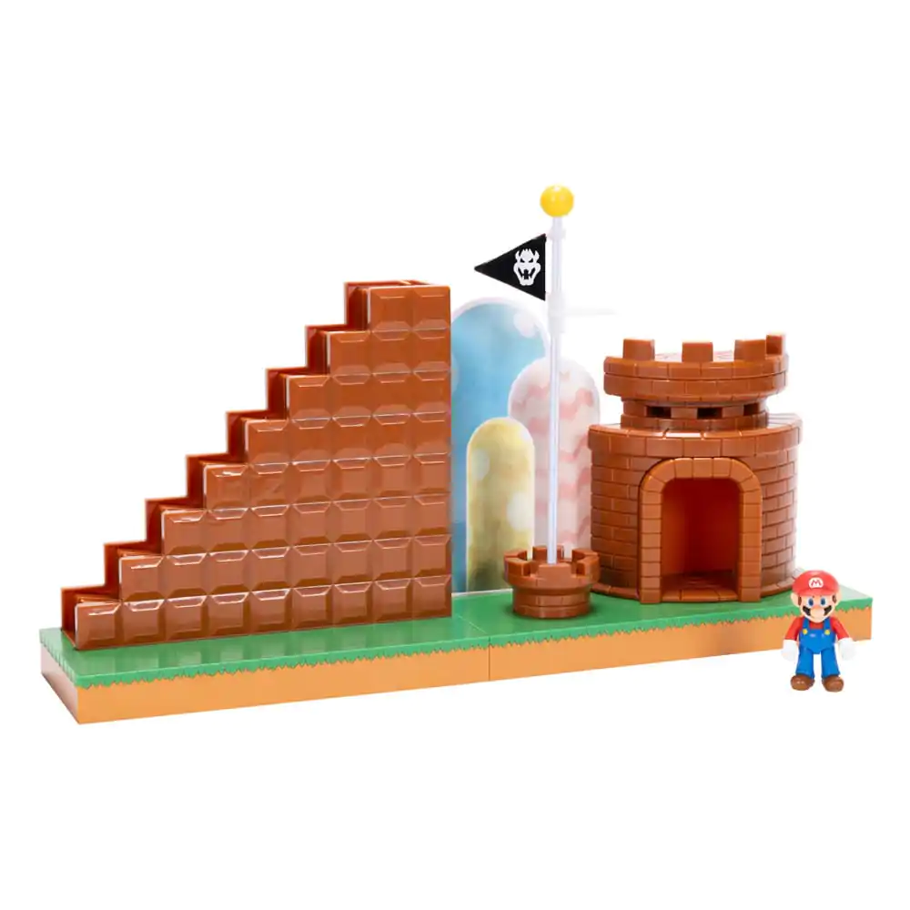 World of Nintendo Super Mario Mini Figurka Herní Set Konec Úrovně fotografii produktu