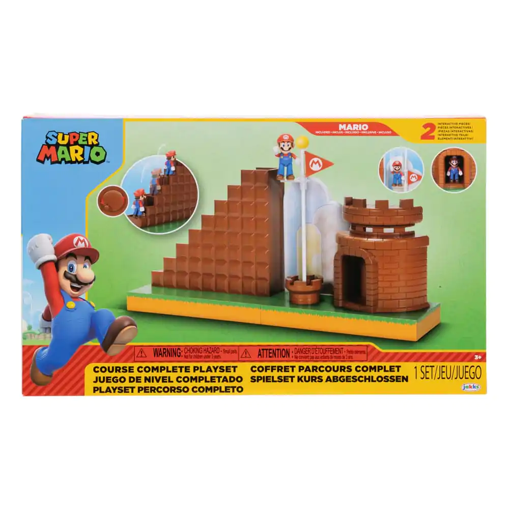 World of Nintendo Super Mario Mini Figurka Herní Set Konec Úrovně fotografii produktu