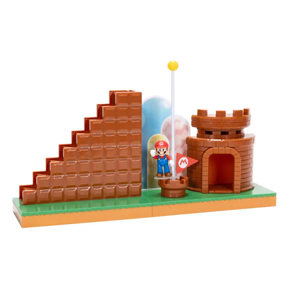 World of Nintendo Super Mario Mini Figurka Herní Set Konec Úrovně fotografii produktu