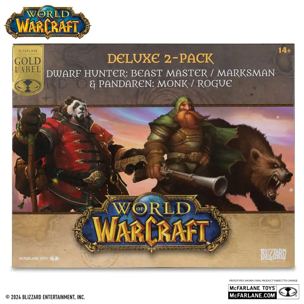 World of Warcraft PVC Soška 2-Pack 1/12 Trpasličí Lovec: Pán Zvířat & Pandaren: Mnich (Gold Label) 15 cm fotografii produktu