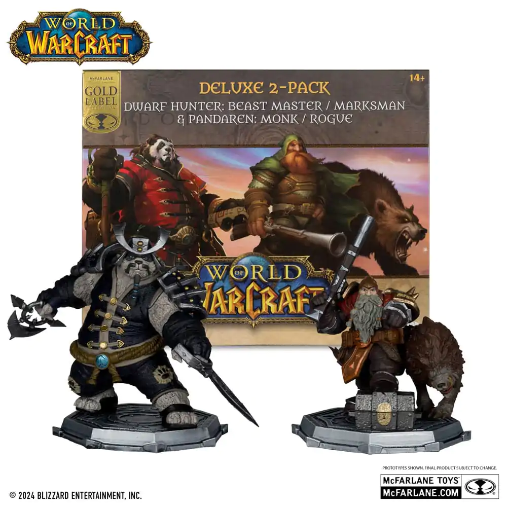 World of Warcraft PVC Soška 2-Pack 1/12 Trpasličí Lovec: Pán Zvířat & Pandaren: Mnich (Gold Label) 15 cm fotografii produktu