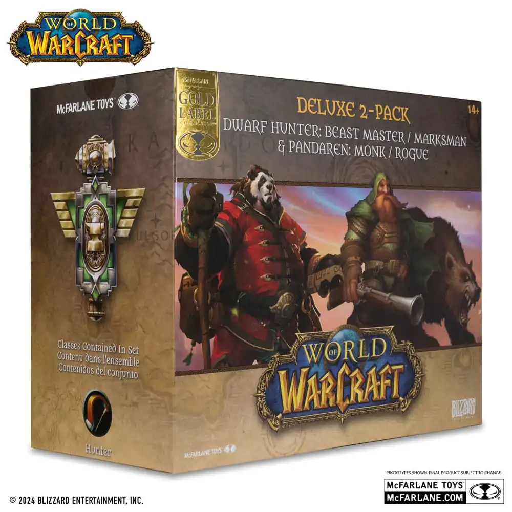 World of Warcraft PVC Soška 2-Pack 1/12 Trpasličí Lovec: Pán Zvířat & Pandaren: Mnich (Gold Label) 15 cm fotografii produktu