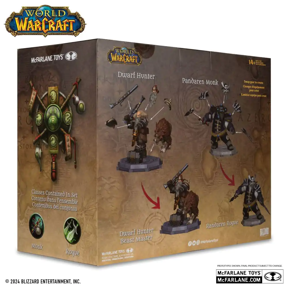 World of Warcraft PVC Soška 2-Pack 1/12 Trpasličí Lovec: Pán Zvířat & Pandaren: Mnich (Gold Label) 15 cm fotografii produktu