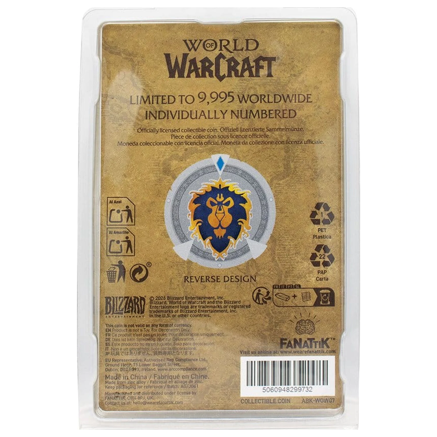 World of Warcraft sběratelská mince frakce limitovaná edice fotografii produktu