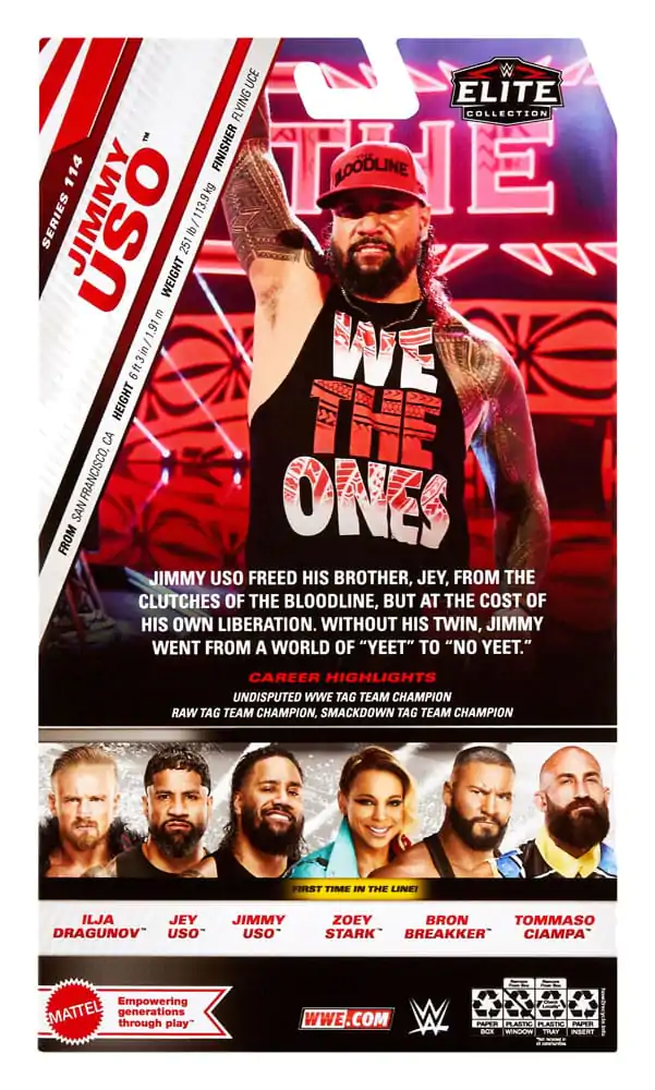 WWE Elite Collection Akční figurka Jimmy Uso 15 cm fotografii produktu