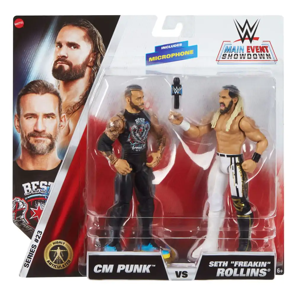 WWE Main Event Showdown Akční figurky CM Punk vs Seth "Freakin" Rollins 2-Pack 15 cm fotografii produktu