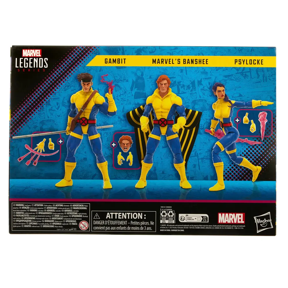 X-Men 60. výročí Marvel Legends akční figurky balení 3 ks Gambit, Marvel's Banshee, Psylocke 15 cm fotografii produktu