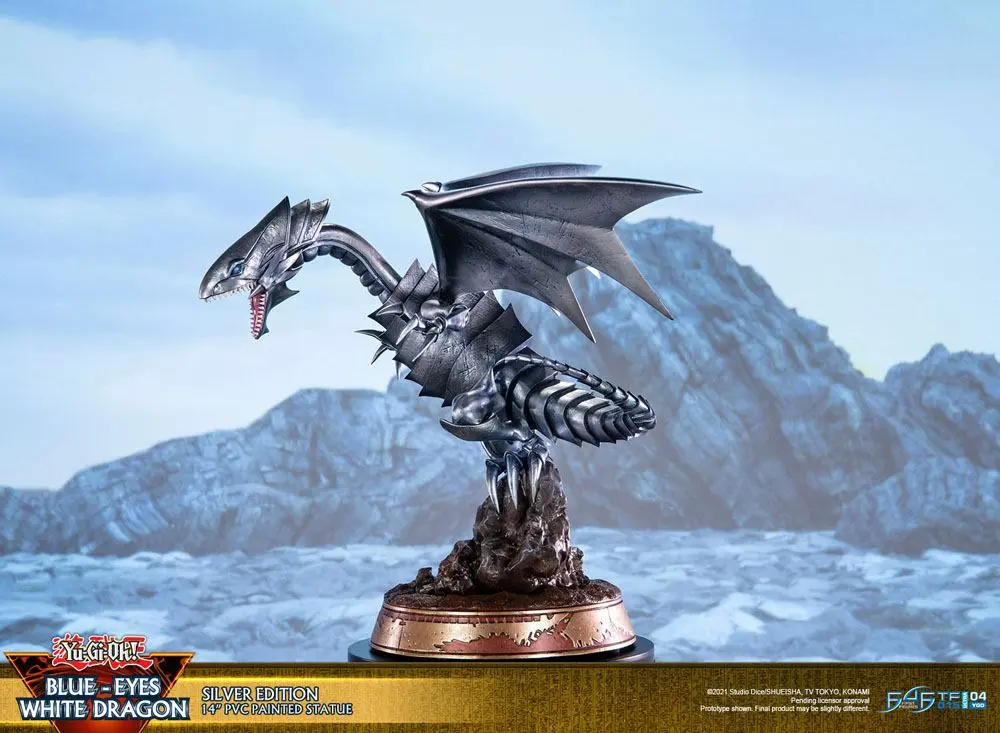 Yu-Gi-Oh! PVC Soška Blue-Eyes White Dragon Silver Edition 35 cm fotografii produktu