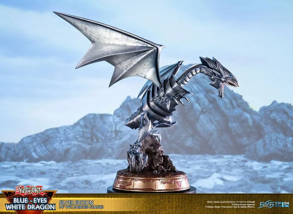 Yu-Gi-Oh! PVC Soška Blue-Eyes White Dragon Silver Edition 35 cm fotografii produktu