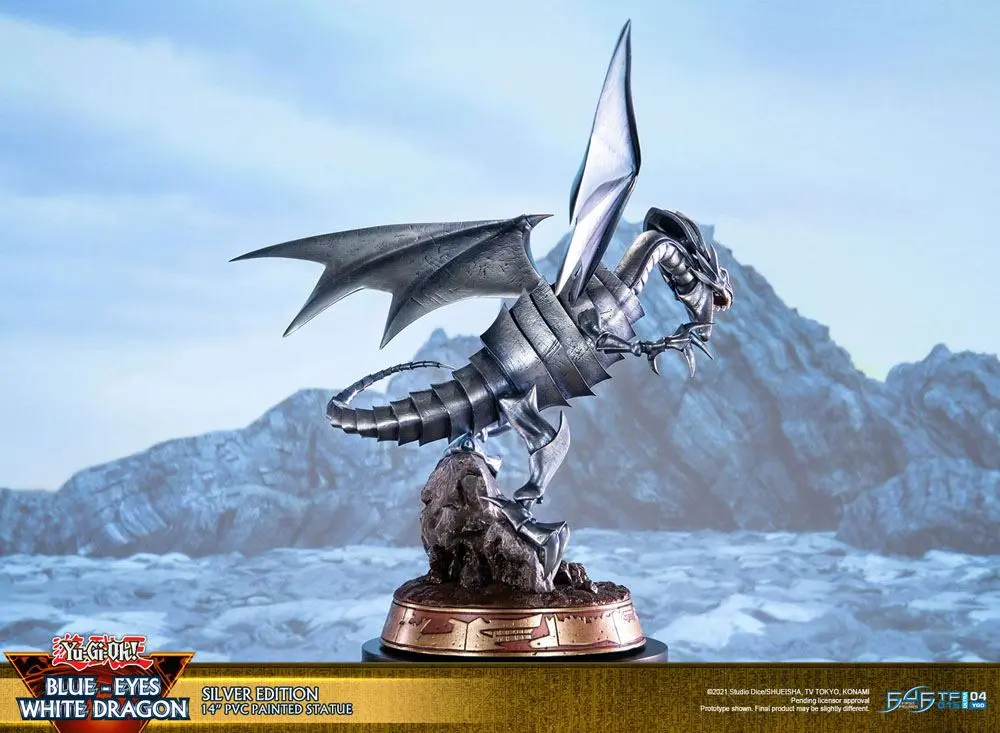 Yu-Gi-Oh! PVC Soška Blue-Eyes White Dragon Silver Edition 35 cm fotografii produktu