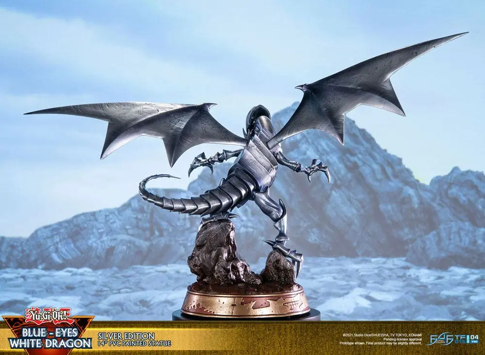 Yu-Gi-Oh! PVC Soška Blue-Eyes White Dragon Silver Edition 35 cm fotografii produktu