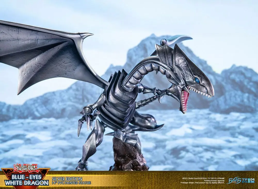 Yu-Gi-Oh! PVC Soška Blue-Eyes White Dragon Silver Edition 35 cm fotografii produktu