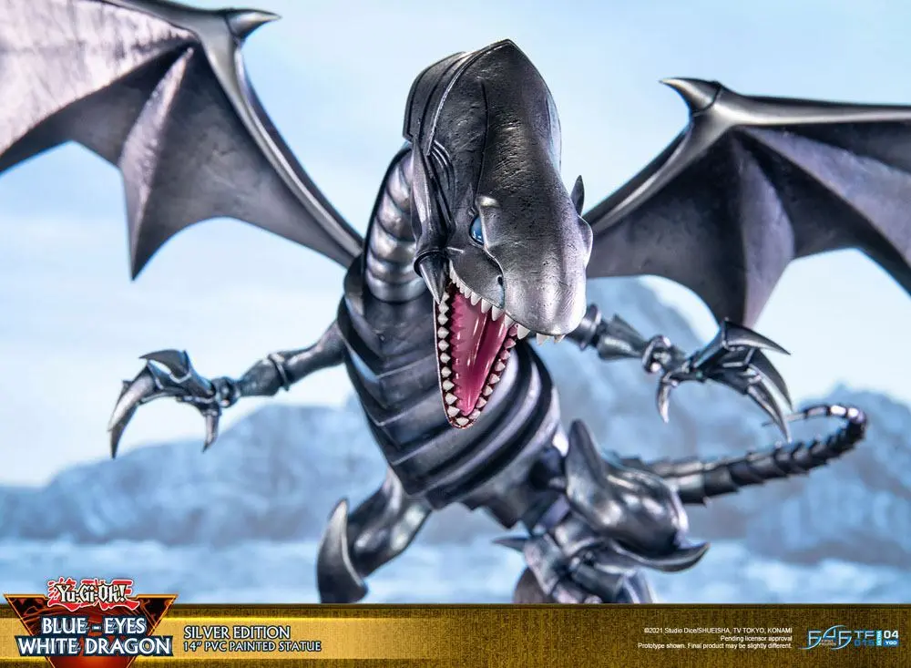 Yu-Gi-Oh! PVC Soška Blue-Eyes White Dragon Silver Edition 35 cm fotografii produktu