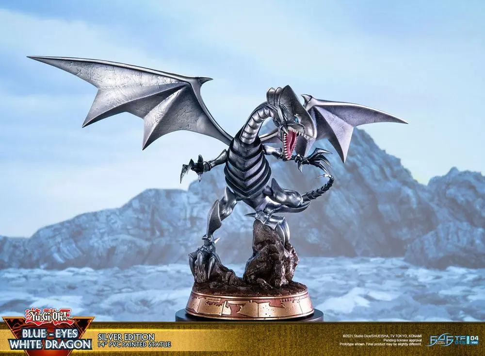 Yu-Gi-Oh! PVC Soška Blue-Eyes White Dragon Silver Edition 35 cm fotografii produktu