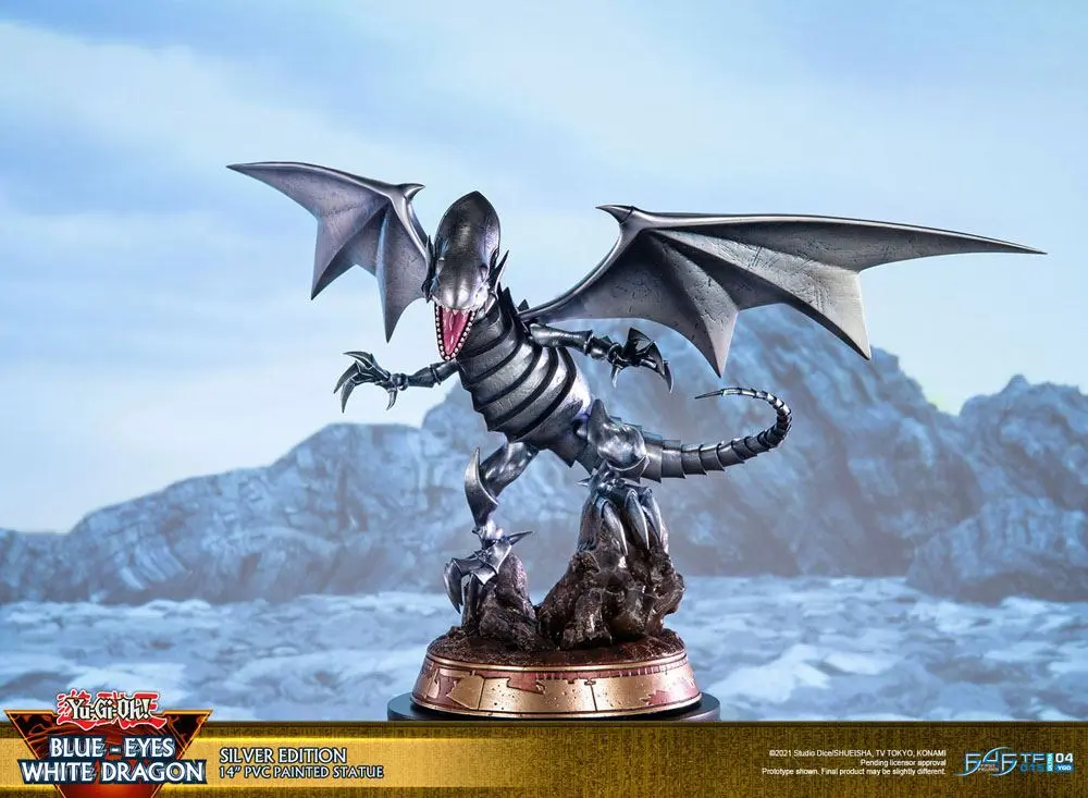 Yu-Gi-Oh! PVC Soška Blue-Eyes White Dragon Silver Edition 35 cm fotografii produktu