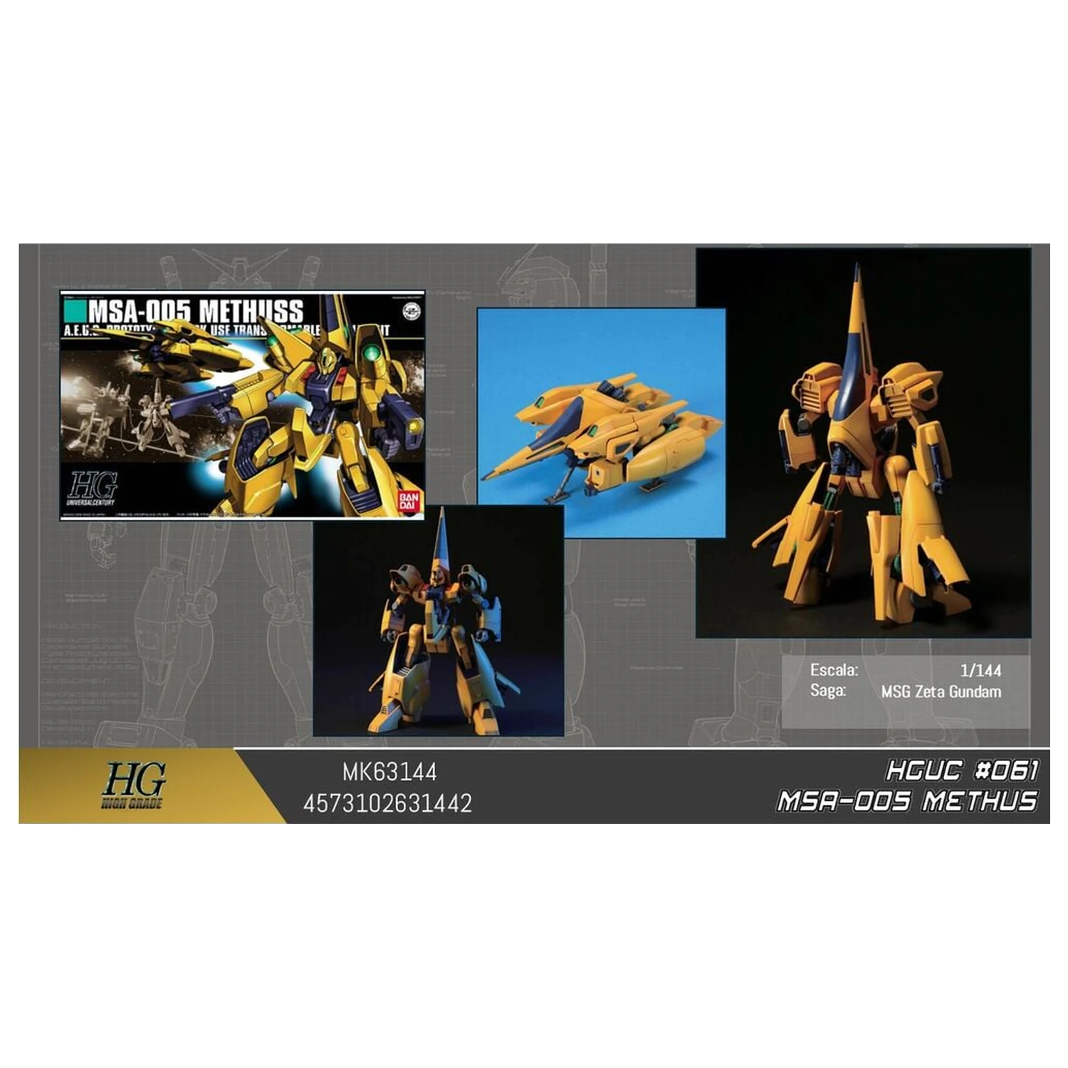Zeta Gundam MSA-005 Methuss Mobile Suit Model Kit HGUC 1/144 fotografii produktu