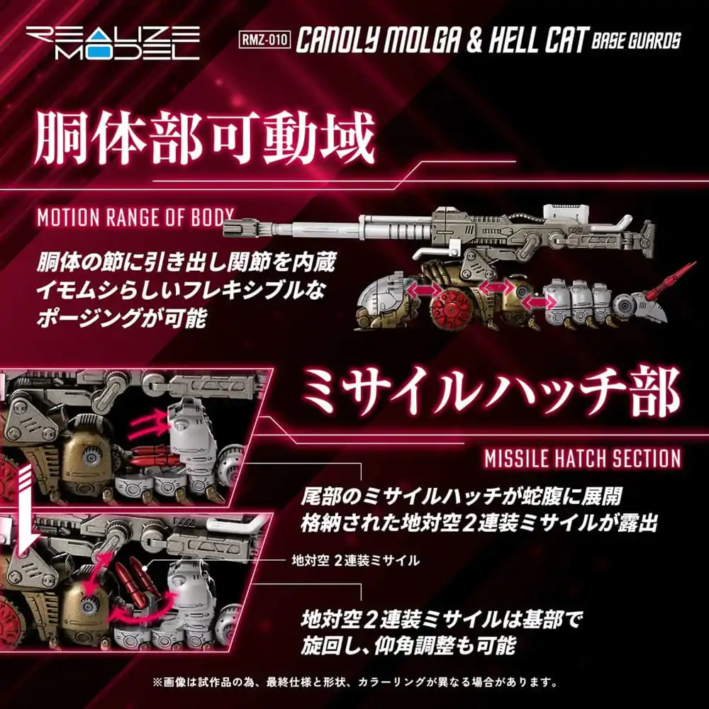 Zoids Plastikové modelové stavebnice 2-Pack 1/100 RMZ-010 Canoly Molga a Hell Cat Base Guards Sets 20 centimetrů fotografii produktu