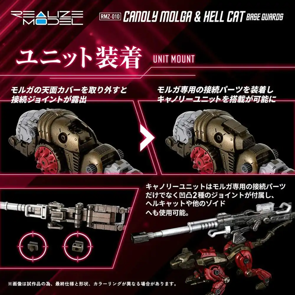 Zoids Plastikové modelové stavebnice 2-Pack 1/100 RMZ-010 Canoly Molga a Hell Cat Base Guards Sets 20 centimetrů fotografii produktu