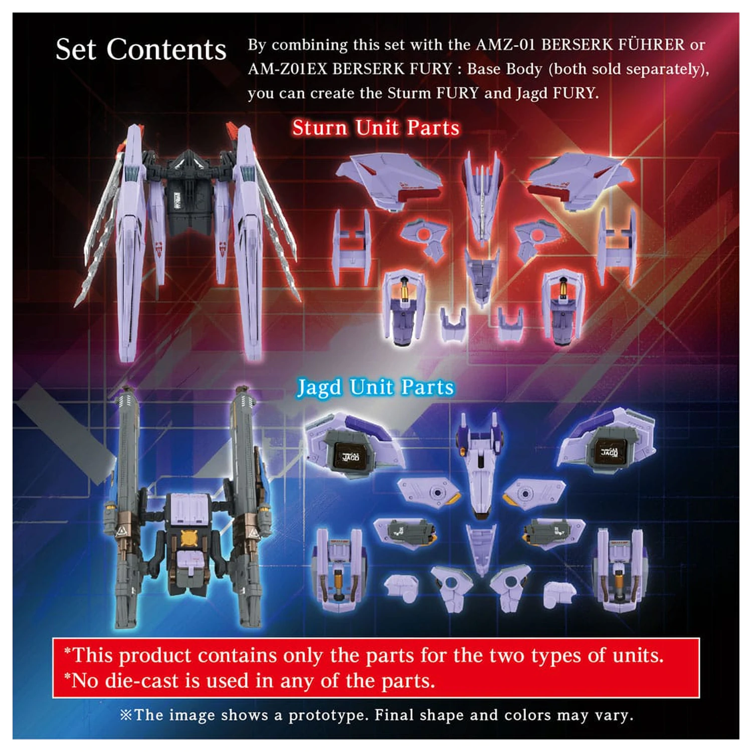 Zoids Model Kit sada příslušenství AM-Z01CP Berserk Fury Sturm & Jagd Unit fotografii produktu
