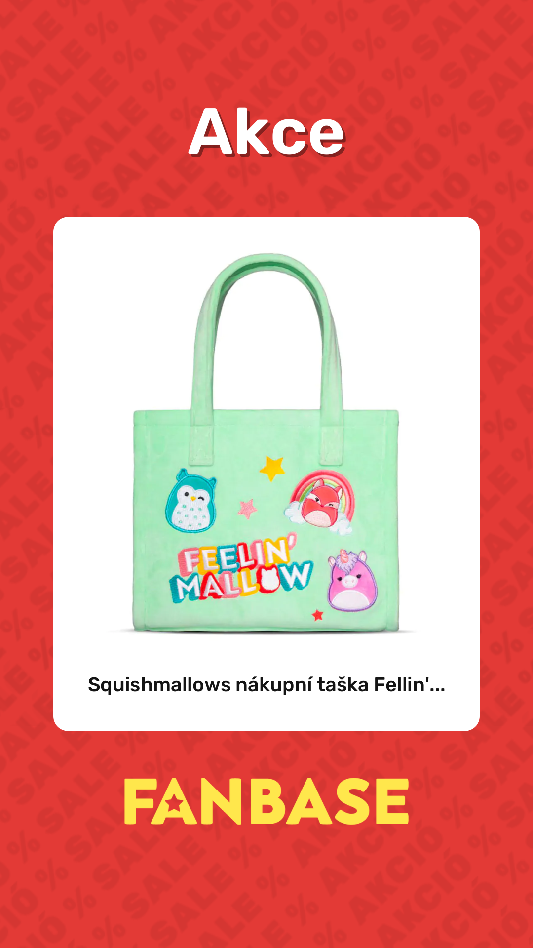 Akce: Squishmallows nákupní taška Fellin'...