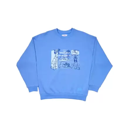 Disney Unisex Oversized Crewneck Sweatshirt Dogs & Cats mikina fotografii produktu